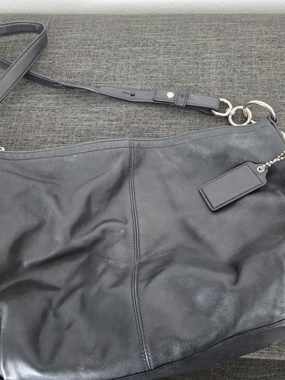 COACH Black Leather Shoulder Bag - Classic Women’s Hobo